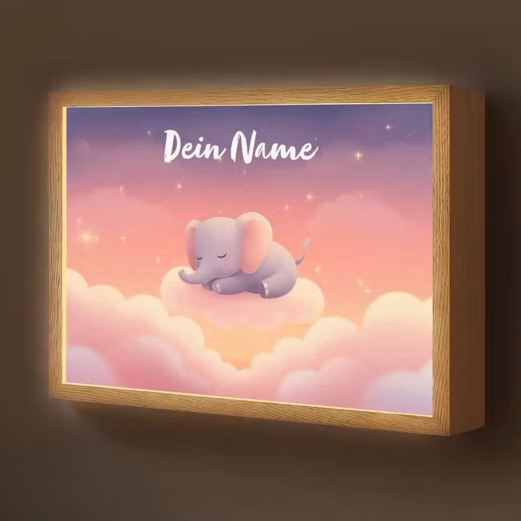Dier - Roze - Wolken Light Box met batterij (Wandlamp kind) middel -z3d_website