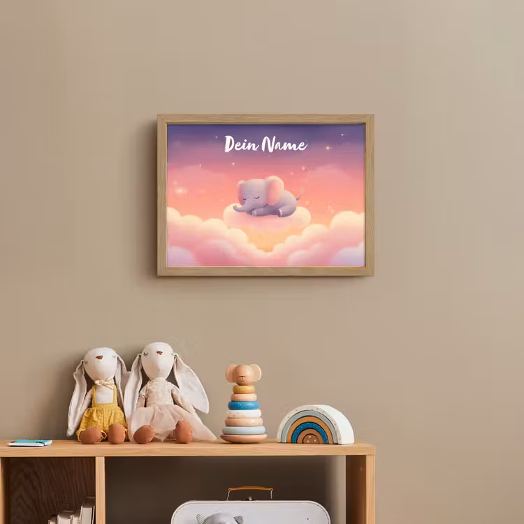 Dier - Roze - Wolken Light Box met batterij (Wandlamp kind) middel -sfeer2_kind