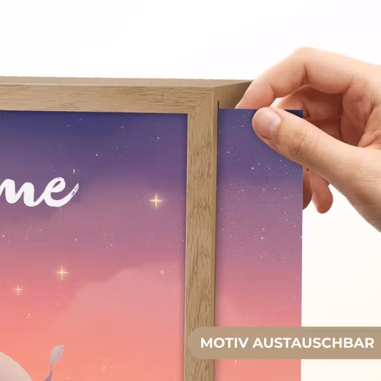 Dier - Roze - Wolken Light Box met batterij (Wandlamp kind) middel -USP_websiteprintDE