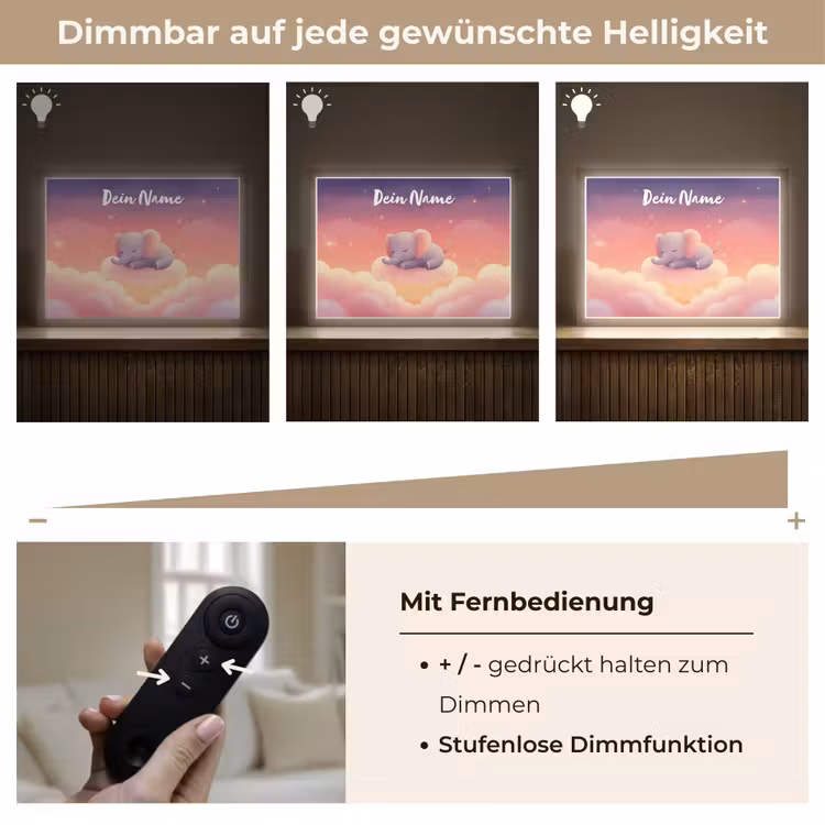 Dier - Roze - Wolken Light Box met batterij (Wandlamp kind) middel -USP_dimbaarDE