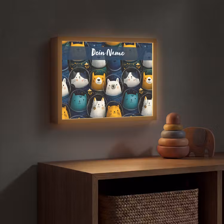 Dieren - Ruimtepakken - Sterren Light Box met batterij (Wandlamp kind) middel -sfeer5_kind