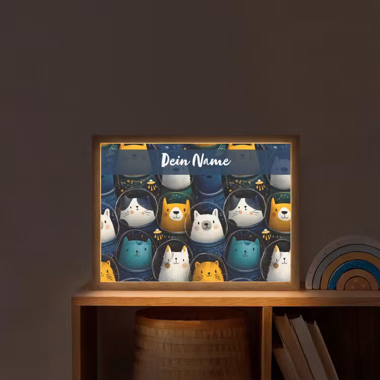 Dieren - Ruimtepakken - Sterren Light Box met batterij (Wandlamp kind) middel -sfeer1_kind
