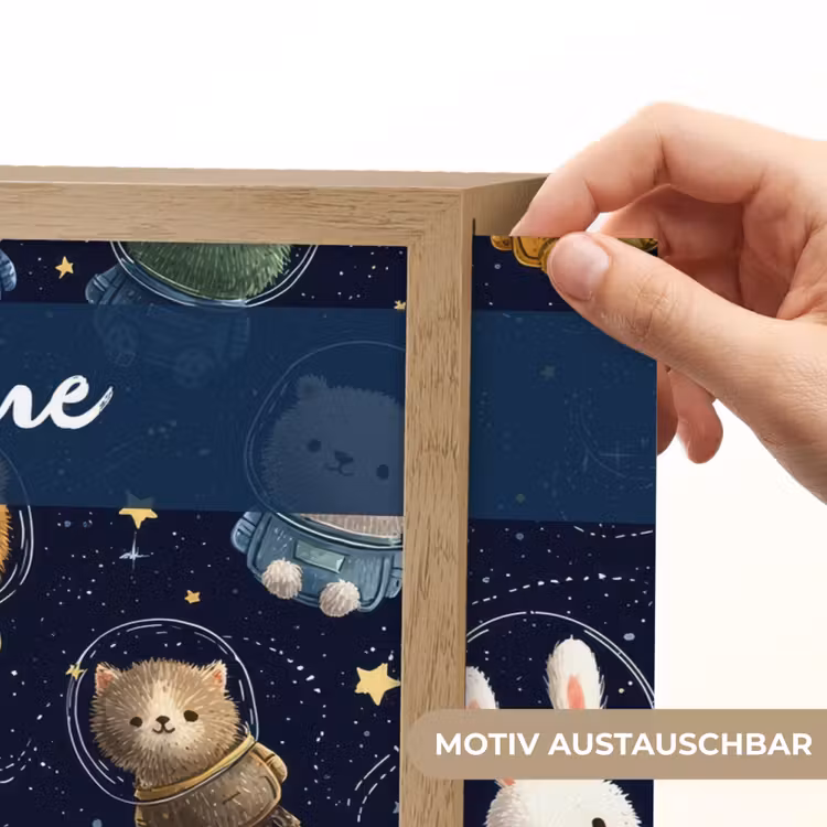 Dieren - Sterrenhemel - Ruimte Light Box met batterij (Wandlamp kind) middel -USP_websiteprintDE