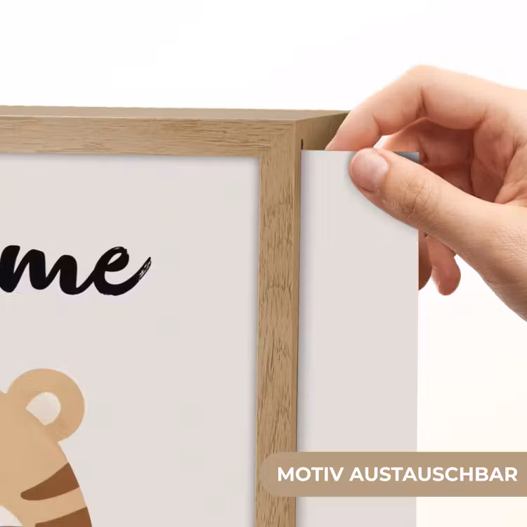Tijger - Wilde dieren - Pastel Light Box met batterij (Wandlamp kind) middel -USP_websiteprintDE