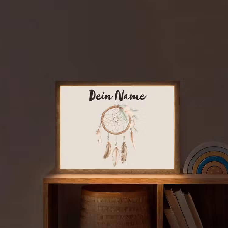 Dromenvanger - Bohemian - Boho - Pastel kleuren Light Box met batterij (Wandlamp kind) middel -sfeer1_kind