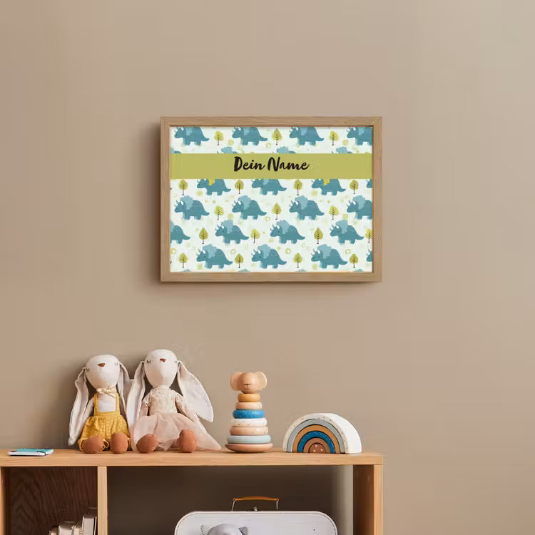 Triceratop - Dino - Stippen - Boompjes Light Box met batterij (Wandlamp kind) middel -sfeer2_kind