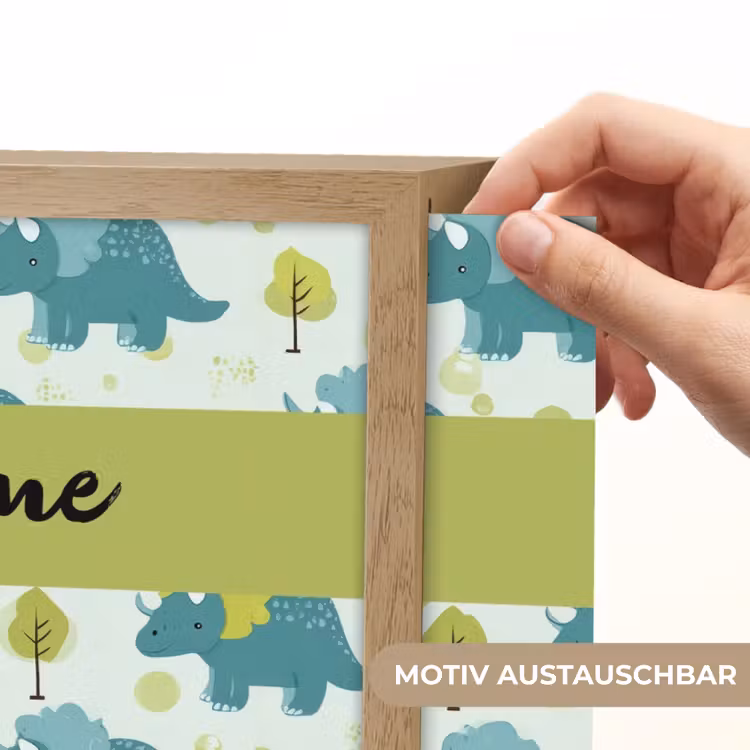Triceratop - Dino - Stippen - Boompjes Light Box met batterij (Wandlamp kind) middel -USP_websiteprintDE
