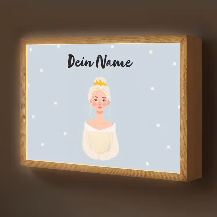 Stippen - Prinses - Kroon - Blond Light Box met batterij (Wandlamp kind) middel -z3d_website