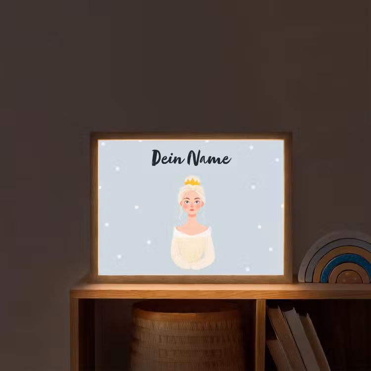 Stippen - Prinses - Kroon - Blond Light Box met batterij (Wandlamp kind) middel -sfeer1_kind