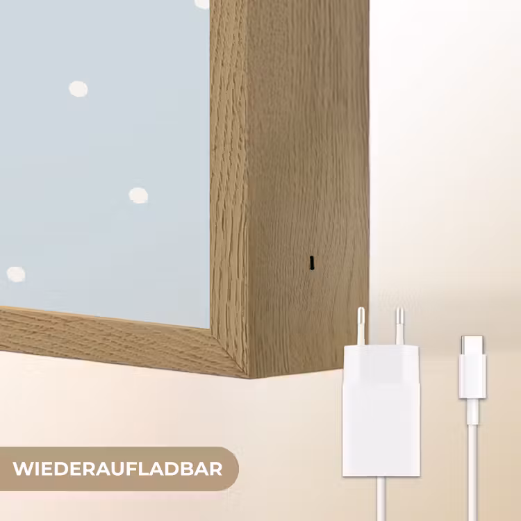 Stippen - Prinses - Kroon - Blond Light Box met batterij (Wandlamp kind) middel -USP_websiteoplaadbaarDE