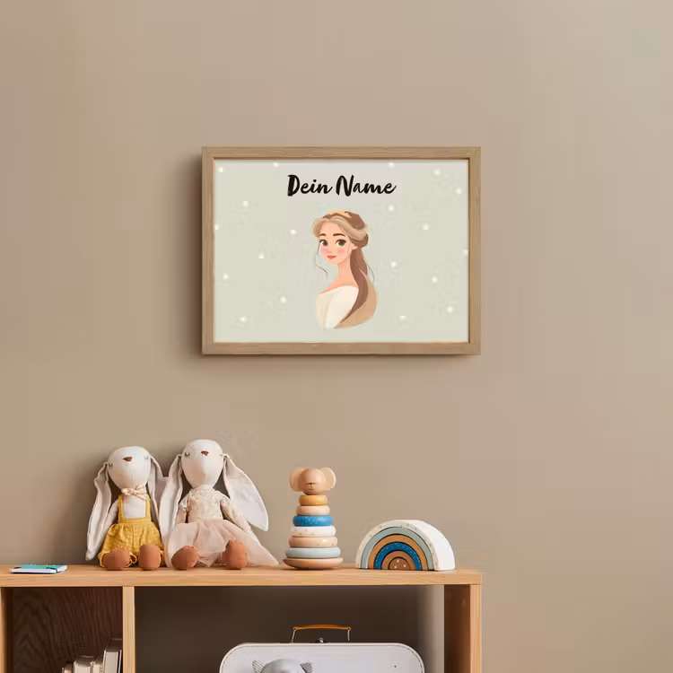 Stippen - Prinses - Kroon - Haar Light Box met batterij (Wandlamp kind) middel -sfeer2_kind