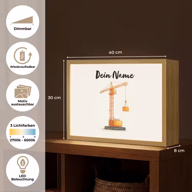Torenkraan - Getekend - Oranje Light Box met batterij (Wandlamp kind) middel -USP_websiteoverzichtDE