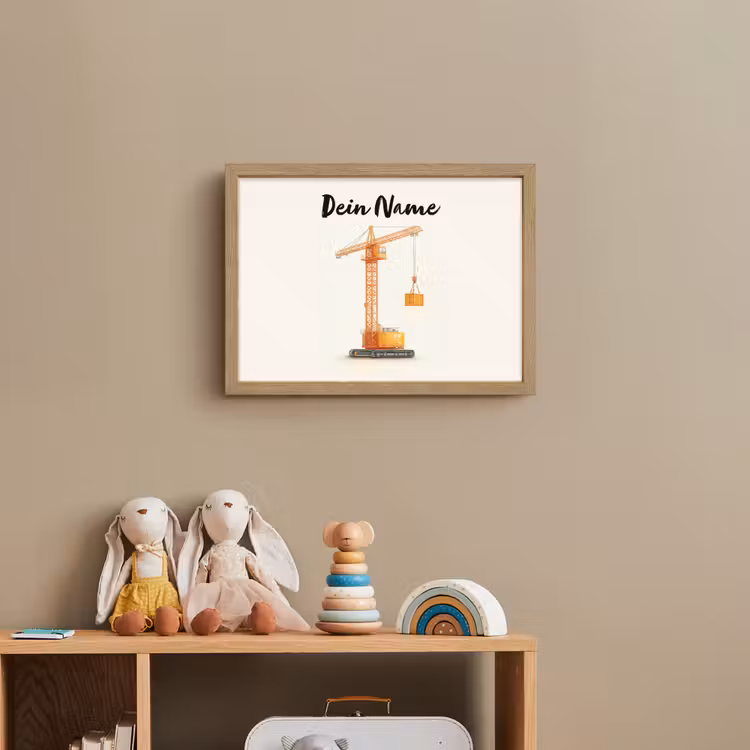 Torenkraan - Getekend - Oranje Light Box met batterij (Wandlamp kind) middel -sfeer2_kind