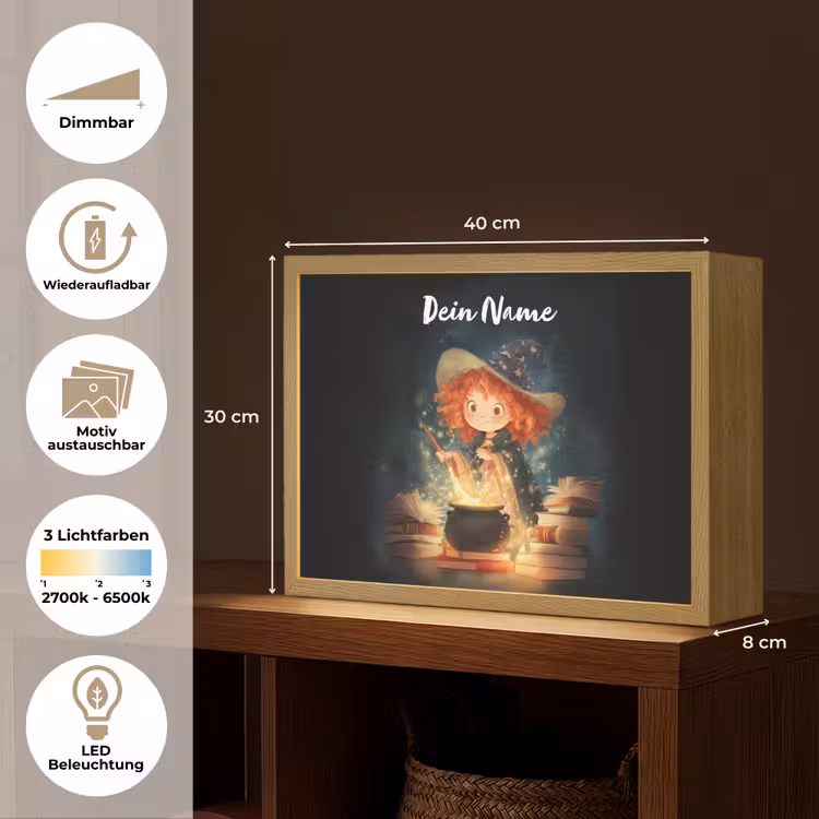 Tovenares - Meisje - Boeken - Toveren Light Box met batterij (Wandlamp kind) middel -USP_websiteoverzichtDE