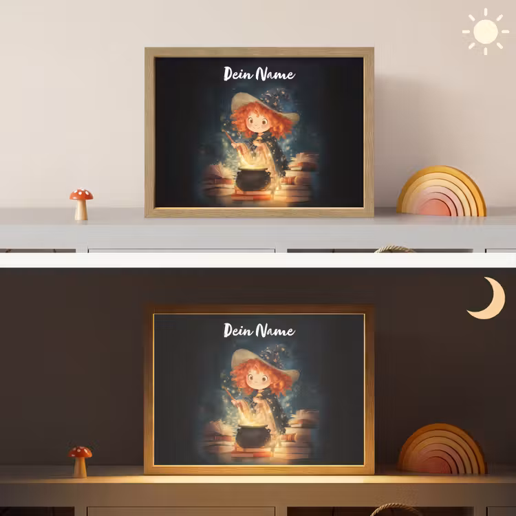 Tovenares - Meisje - Boeken - Toveren Light Box met batterij (Wandlamp kind) middel -sfeer3_kind