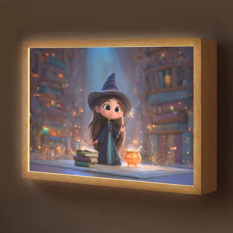 Tovenares - Magie - Toverstaf - Sterren Light Box met batterij (Wandlamp kind) middel -z3d_website