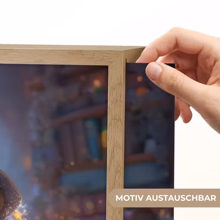 Tovenares - Magie - Toverstaf - Sterren Light Box met batterij (Wandlamp kind) middel -USP_websiteprintDE