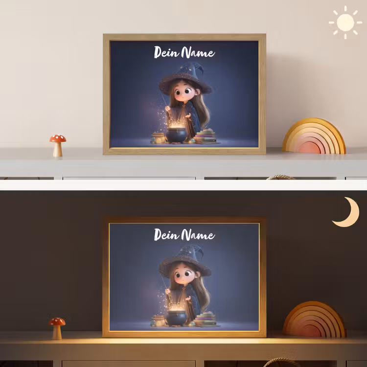 Tovenares - Magisch - Blauw - Toveren Light Box met batterij (Wandlamp kind) middel -sfeer3_kind