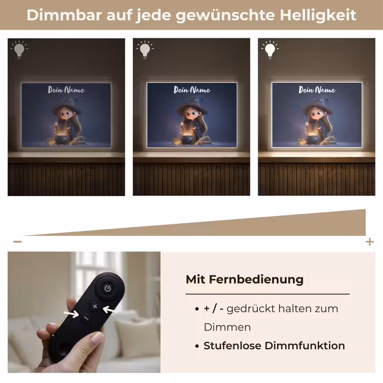 Tovenares - Magisch - Blauw - Toveren Light Box met batterij (Wandlamp kind) middel -USP_dimbaarDE