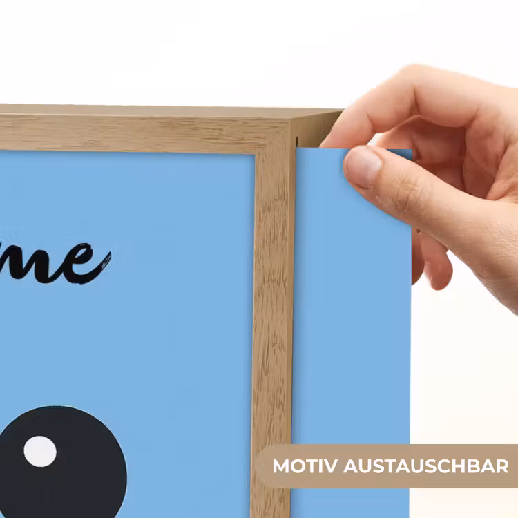 Vogel - Blauw - Gezicht Light Box met batterij (Wandlamp kind) middel -USP_websiteprintDE