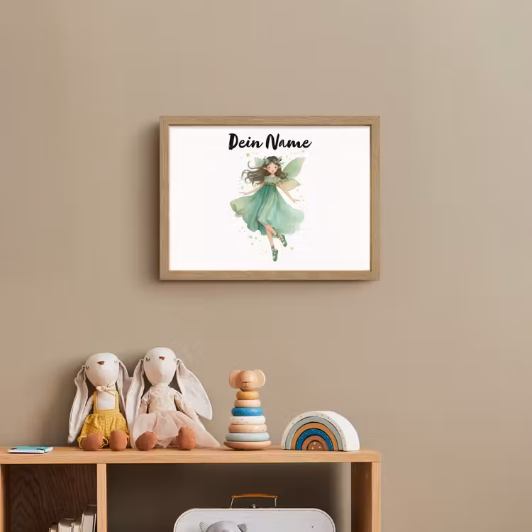 Bosfee - Groen - Sprookje Light Box met batterij (Wandlamp kind) middel -sfeer2_kind