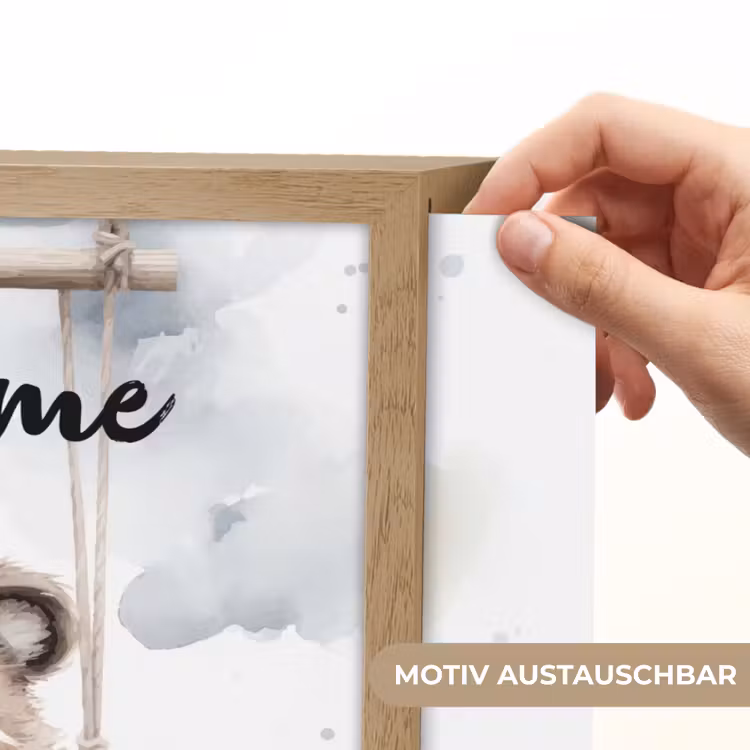 Wasbeer - Dier - Kinderen Light Box met batterij (Wandlamp kind) middel -USP_websiteprintDE