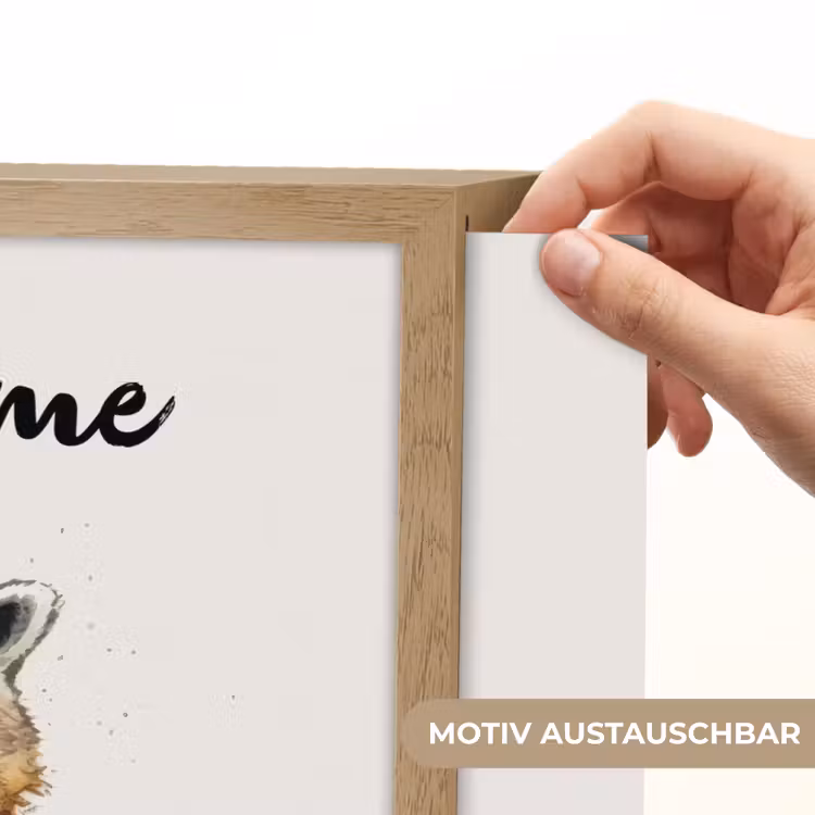 Wasbeer - Waterverf - Kleuren - Dieren - Kids Light Box met batterij (Wandlamp kind) middel -USP_websiteprintDE