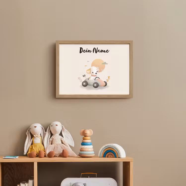 Puppy - Oranje - Raceauto Light Box met batterij (Wandlamp kind) middel -sfeer2_kind