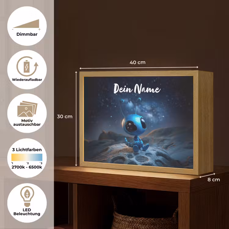 Ruimtewezen - Blauw - Galaxy Light Box met batterij (Wandlamp kind) middel -USP_websiteoverzichtDE