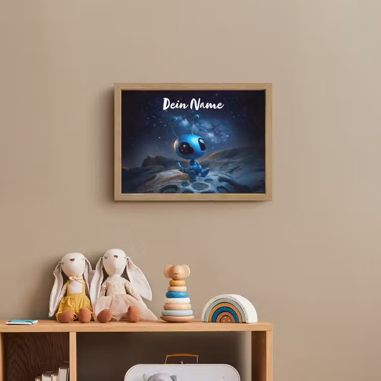 Ruimtewezen - Blauw - Galaxy Light Box met batterij (Wandlamp kind) middel -sfeer2_kind