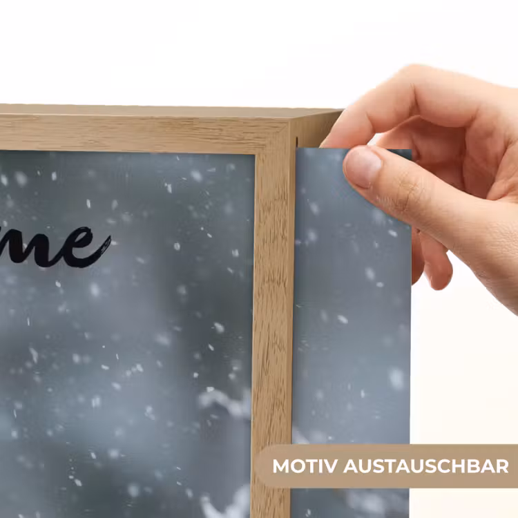 Wolf - Pup - Sneeuw Light Box met batterij (Wandlamp kind) middel -USP_websiteprintDE