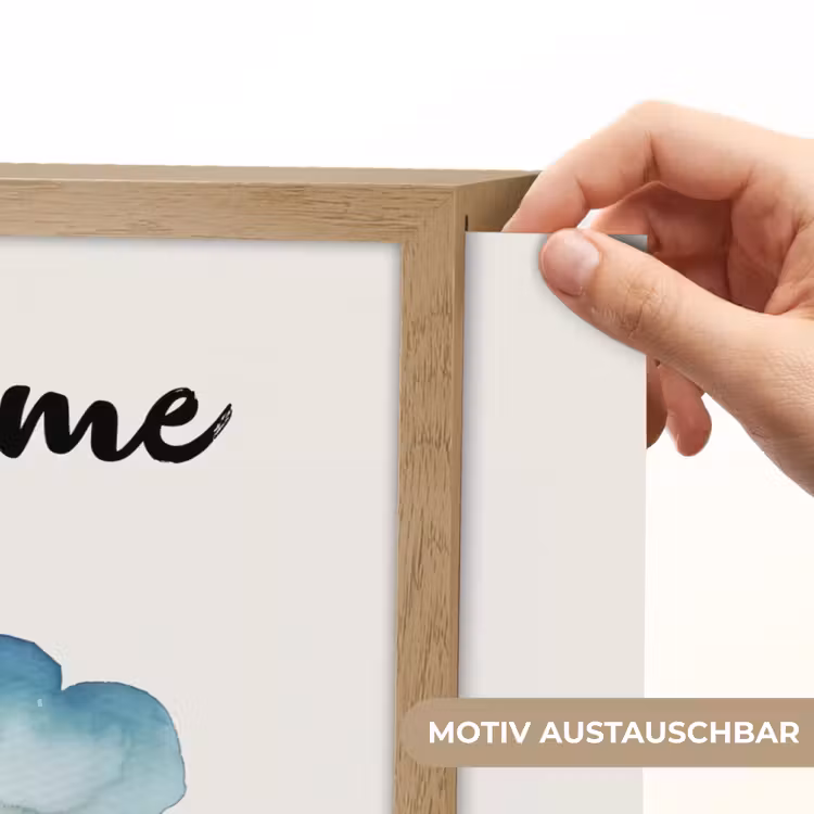 Wolk - Regen - Watercolor - Kleurrijk Light Box met batterij (Wandlamp kind) middel -USP_websiteprintDE