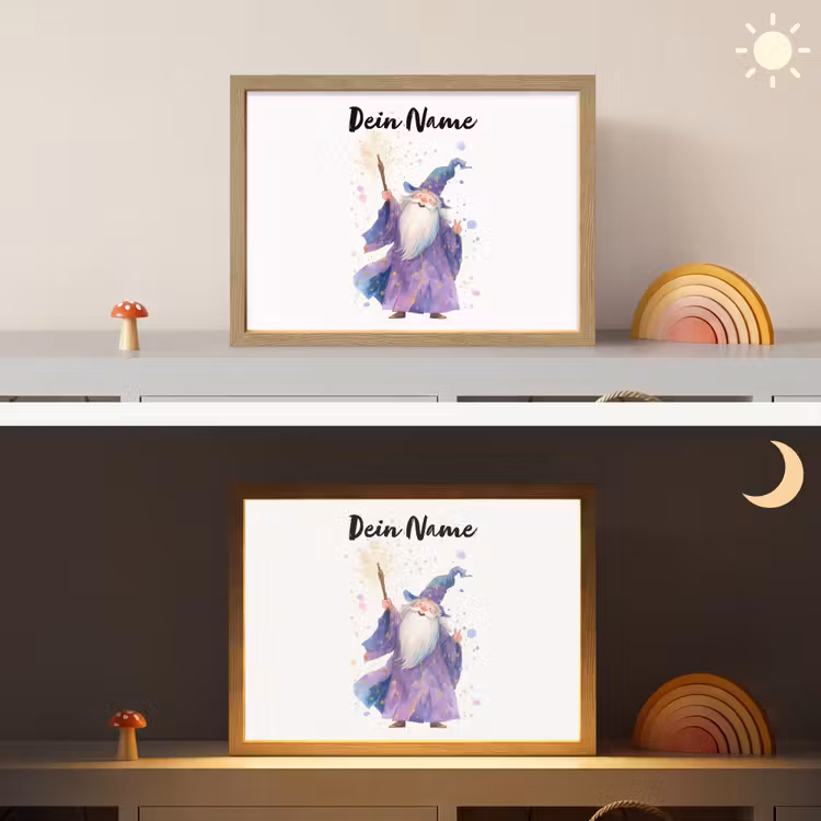 Tovenaar - Magie - Paars Light Box met batterij (Wandlamp kind) middel -sfeer3_kind