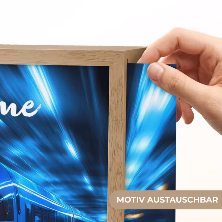 Trein - Blauw - Neon Light Box met batterij (Wandlamp kind) middel -USP_websiteprintDE