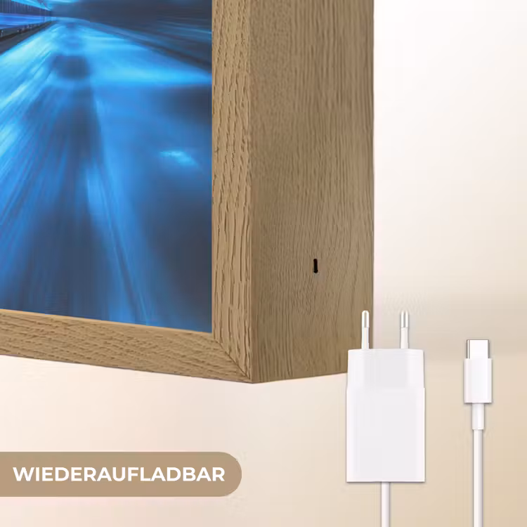 Trein - Blauw - Neon Light Box met batterij (Wandlamp kind) middel -USP_websiteoplaadbaarDE