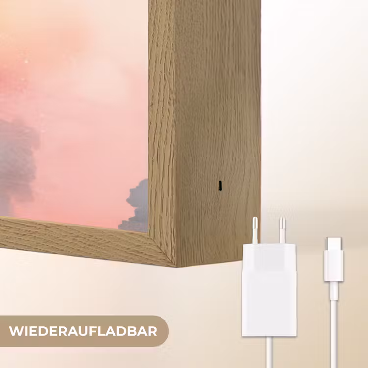 Maan - Gezichtje - Sterren - Roze Light Box met batterij (Wandlamp kind) middel -USP_websiteoplaadbaarDE