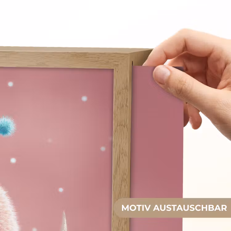 Maan - Monster - Roze Light Box met batterij (Wandlamp kind) middel -USP_websiteprintDE