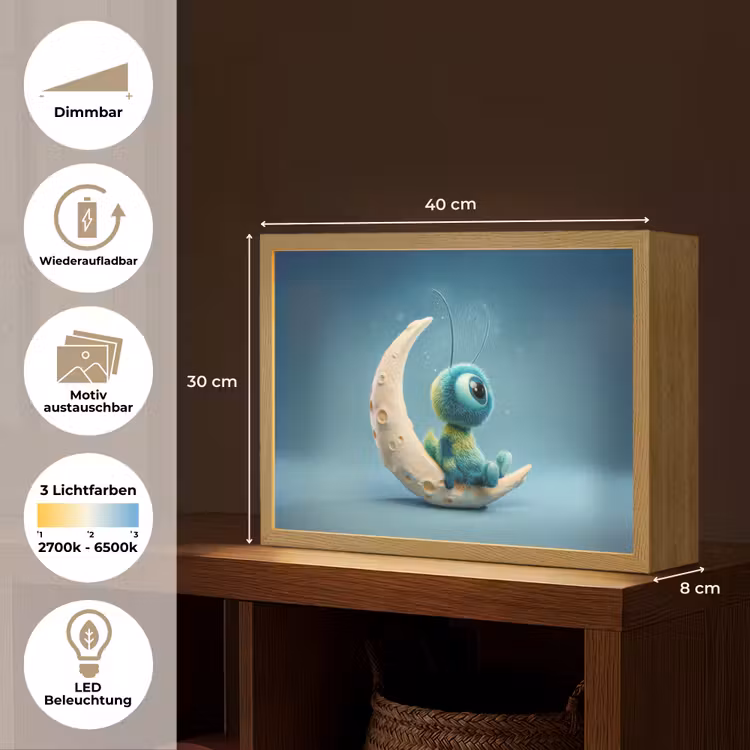 Maan - Ruimtewezen - Blauw Light Box met batterij (Wandlamp kind) middel -USP_websiteoverzichtDE