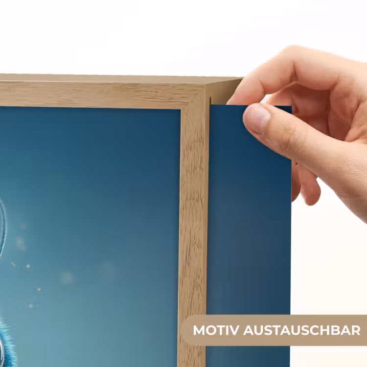 Maan - Ruimtewezen - Blauw Light Box met batterij (Wandlamp kind) middel -USP_websiteprintDE