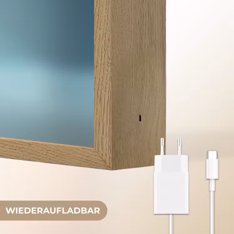 Maan - Ruimtewezen - Blauw Light Box met batterij (Wandlamp kind) middel -USP_websiteoplaadbaarDE