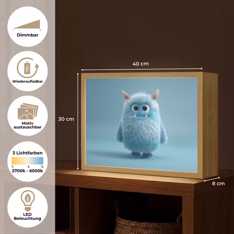 Monster - Blauw Light Box met batterij (Wandlamp kind) middel -USP_websiteoverzichtDE