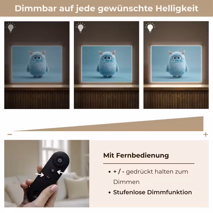Monster - Blauw Light Box met batterij (Wandlamp kind) middel -USP_dimbaarDE
