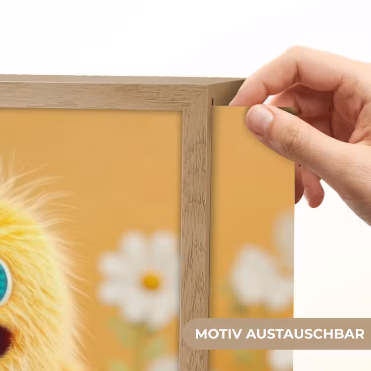 Monster - Geel - Madeliefjes Light Box met batterij (Wandlamp kind) middel -USP_websiteprintDE