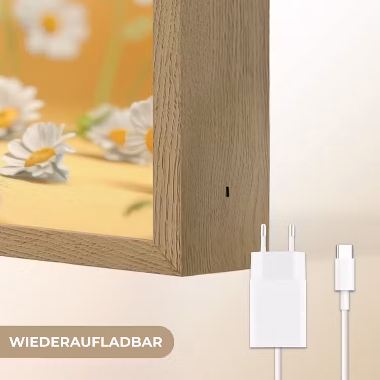 Monster - Geel - Madeliefjes Light Box met batterij (Wandlamp kind) middel -USP_websiteoplaadbaarDE
