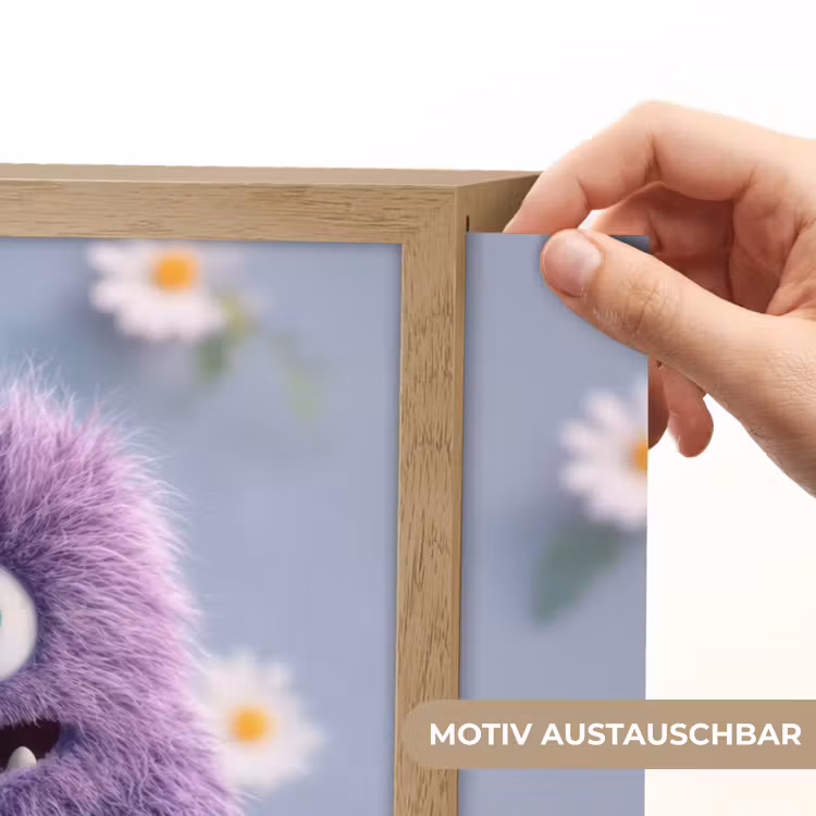 Monster - Paars - Madeliefjes Light Box met batterij (Wandlamp kind) middel -USP_websiteprintDE