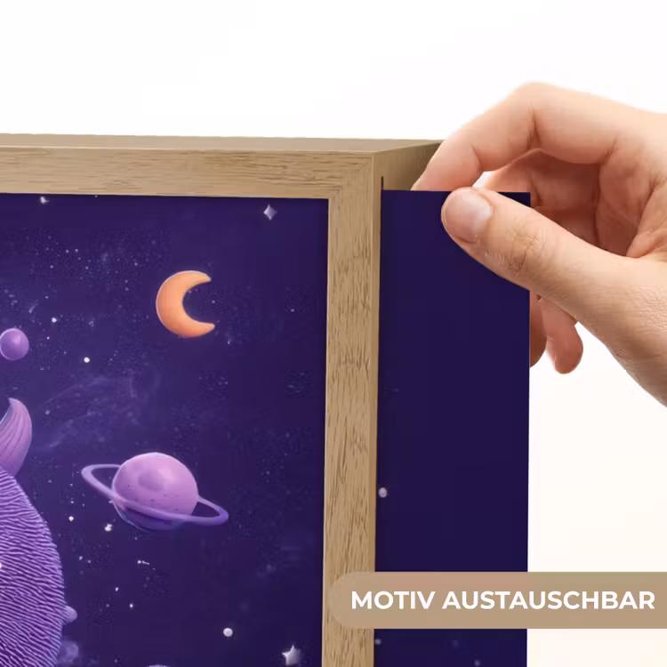 Monster - Paars - Ruimte Light Box met batterij (Wandlamp kind) middel -USP_websiteprintDE