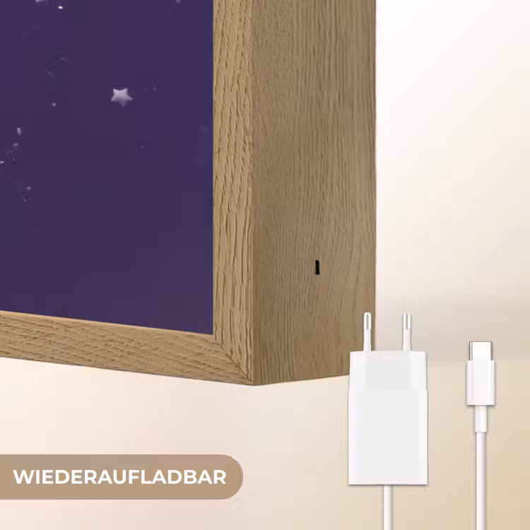 Monster - Paars - Ruimte Light Box met batterij (Wandlamp kind) middel -USP_websiteoplaadbaarDE