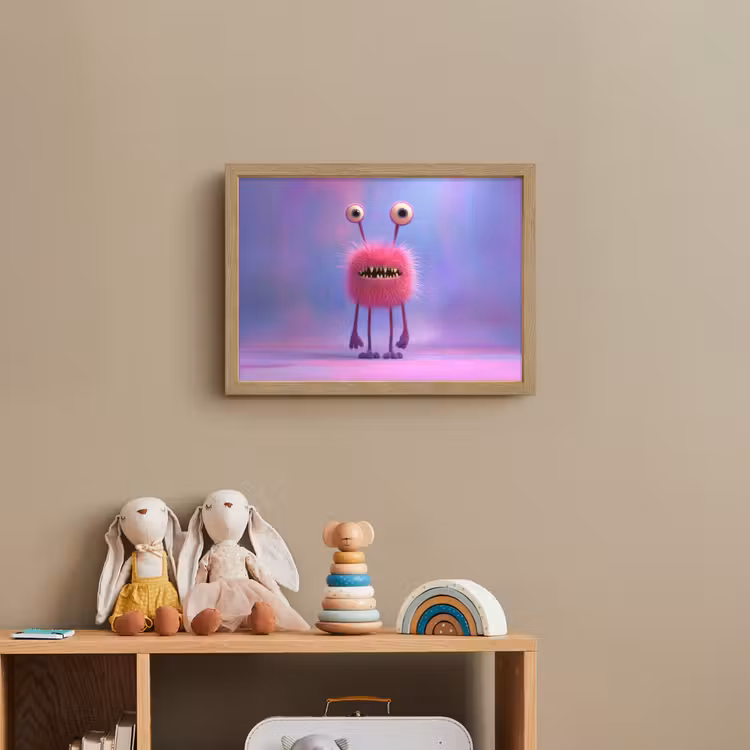 Monster - Roze - Paars Light Box met batterij (Wandlamp kind) middel -sfeer2_kind