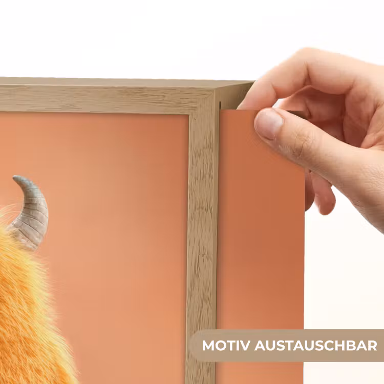 Monster - Knuffel - Oranje Light Box met batterij (Wandlamp kind) middel -USP_websiteprintDE