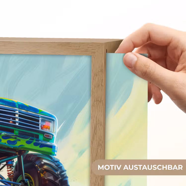 Monstertruck - Auto - Jongens - Groen Light Box met batterij (Wandlamp kind) middel -USP_websiteprintDE